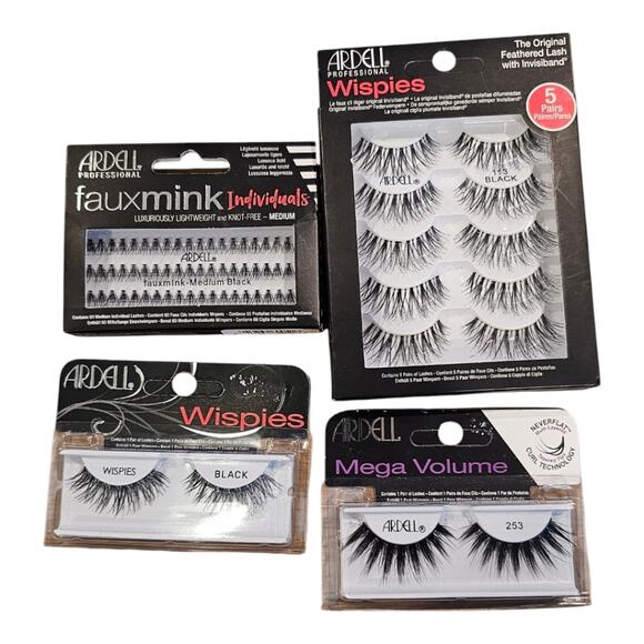 Ardell 4 Pack Bundle of Lashes Whispies, Mega Volume, and Fauxmink Individuals - Picture 6 of 6